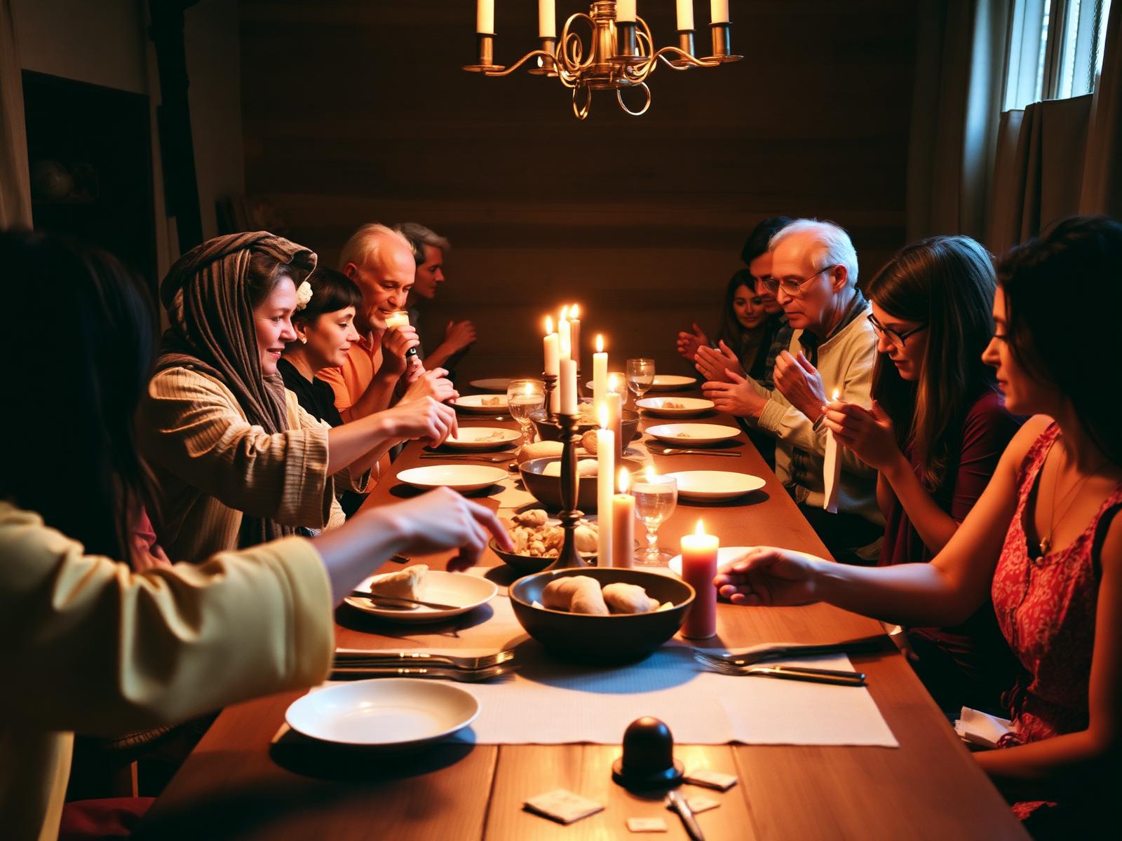 Community gathered at a shared table